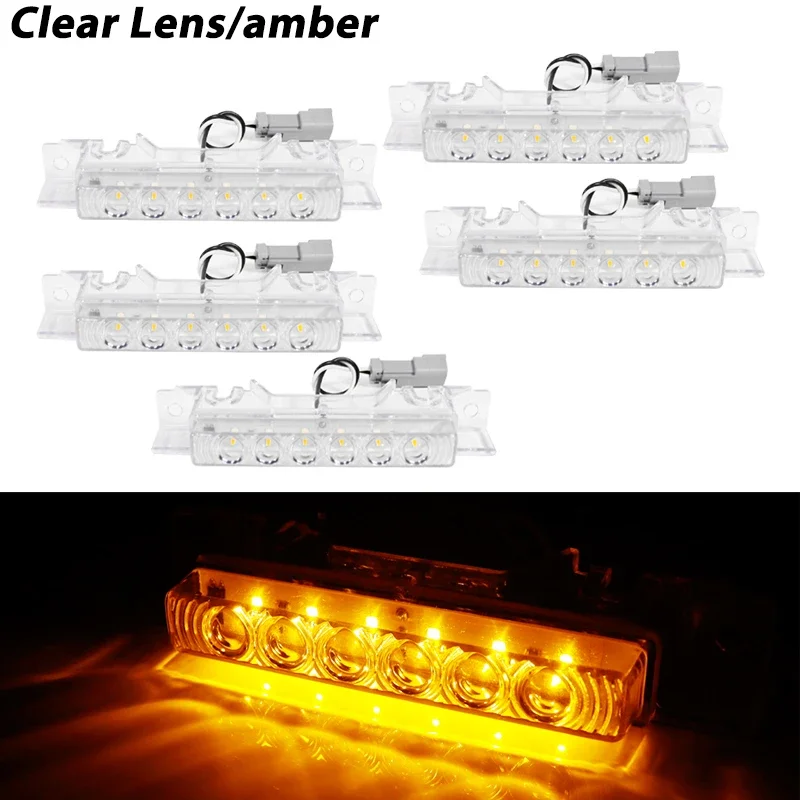 

5 шт. Янтарный/белый светодиодный передний габаритный фонарь на крыше, ходовые огни на крыше, габаритный фонарь для Volvo 2004 VN/2003-2020 VNL Trucks