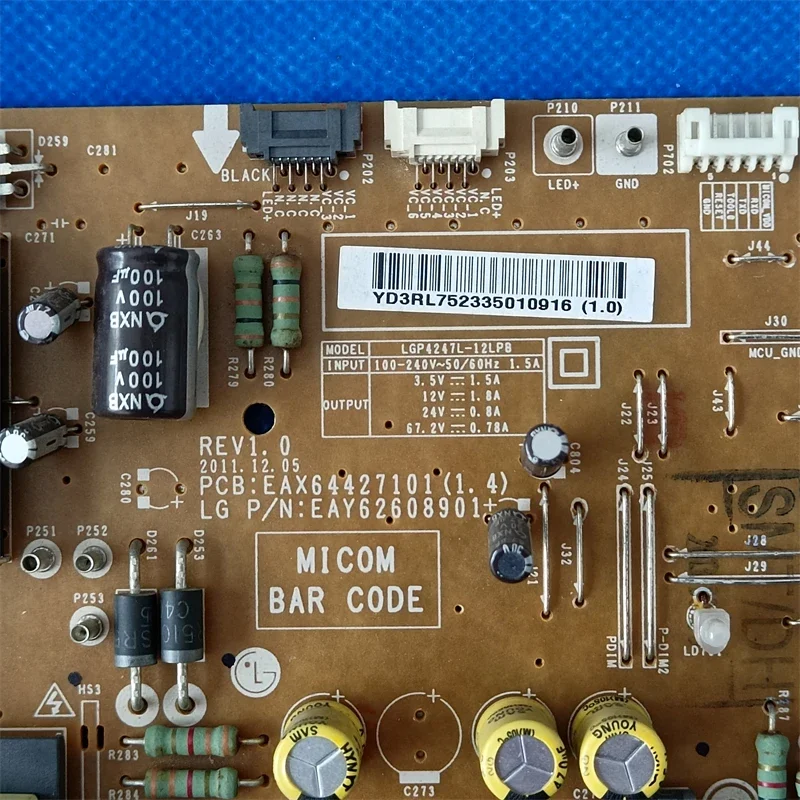 EAX64427101 (1 4) EAY62608901 REV 1.0 плата питания 42LS570S 42LM620S 42LM620T 42LM5800 42LM6200 42LS5700 42LS410 0 Запчасти