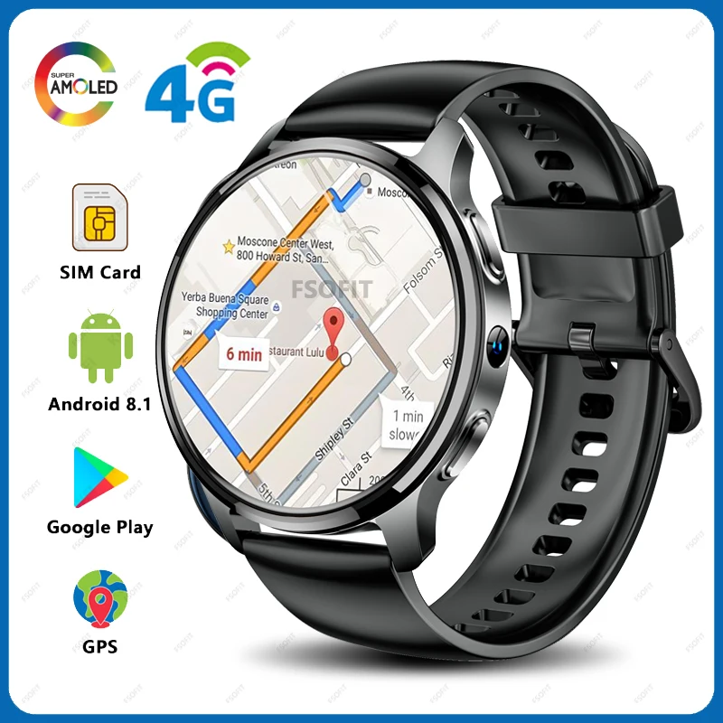 Смарт-часы Google Play Android HD-камера 2G 3G 4G SIM-карта Wi-Fi GPS