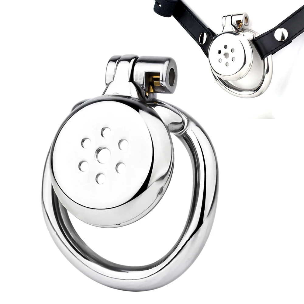 Мужская супер маленькая плоская клетка целомудрия из нержавеющей стали