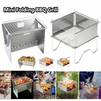 portable folding barbecue grill camping bbq stove mini bbq carbon stove grill wood burning charcoal stove for hiking camping