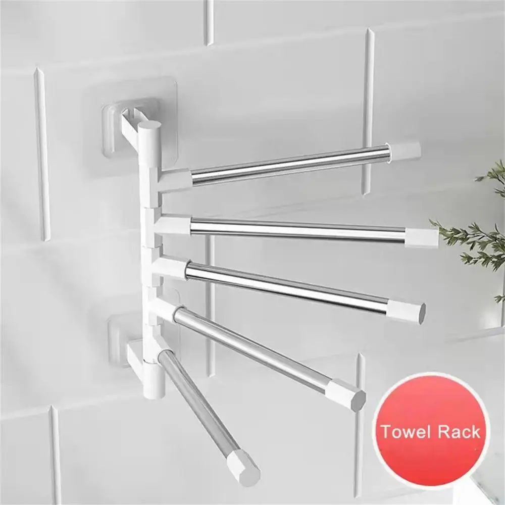 

Durable Bathrooms Accessories 180°swivel Towel Holder Anti-rust Rotatable Towel Hanger Waterproof Paper Hanging Bar Wall Mounted