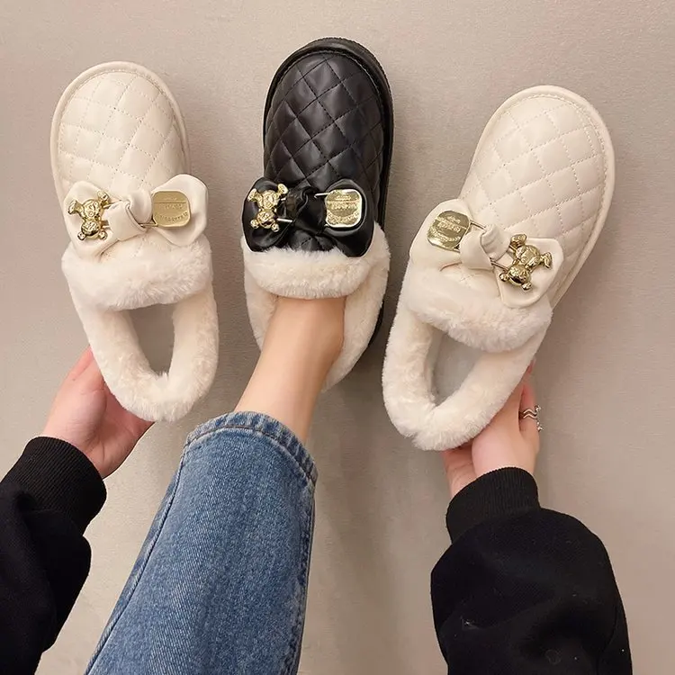 

Women's Shoes Snow Boots New Winter Snow Round Head Thick Sole Plus Velvet Thick Warm Cotton Shoes Plus Velvet Loafers Zapatilla