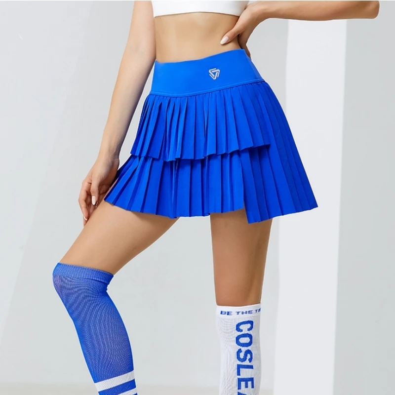 

Женская двухслойная плиссированная юбка с высокой талией, спортивные юбки для гольфа, тенниса, тренажерного зала, фитнеса, бега, йоги, мягкая короткая спортивная тренировочная юбка