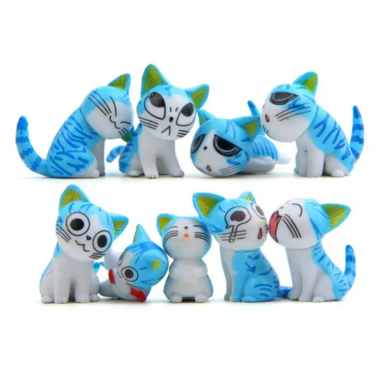 

9Pcs/Set Anime Sweet Cat Blue Cat Action Toy Figures 2-3CM