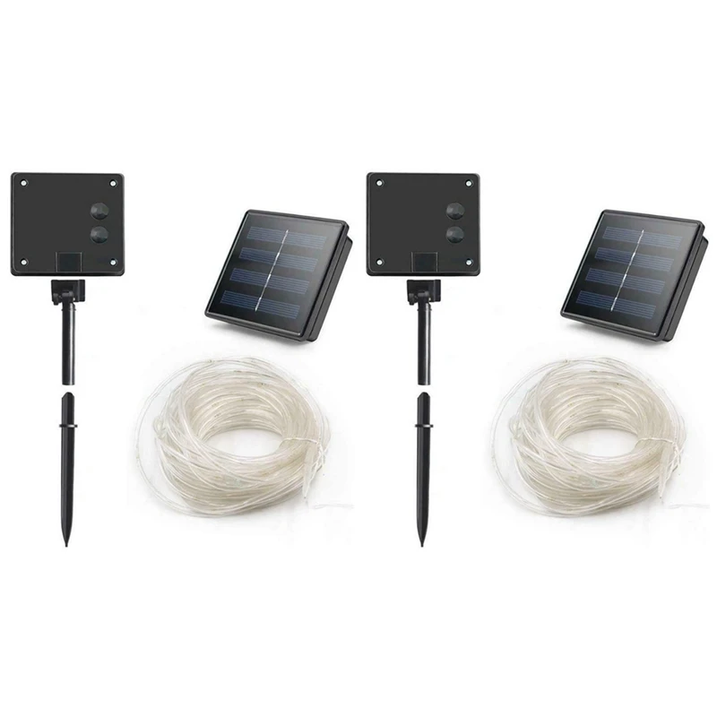 

Hot 2X 100 Leds Solar String Light Waterproof Rope Tube Lights Outdoor Garden Tree Lamp Warm White