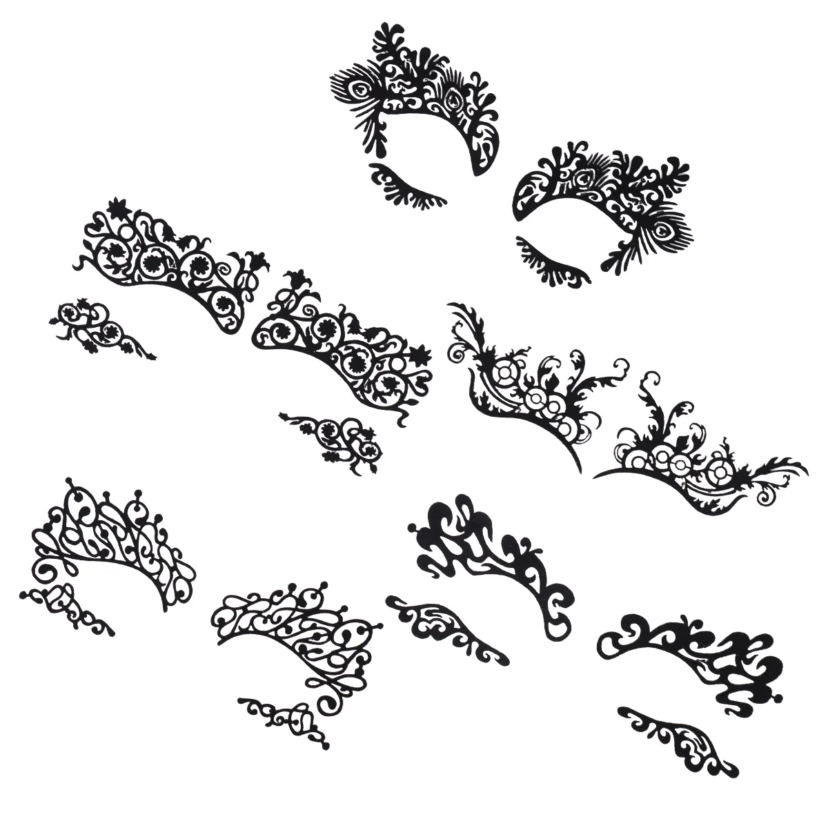 

5 Pairs Eyeliner Stickers Masquerade Makeup Stickers Temporary Eye Lace Tattoos