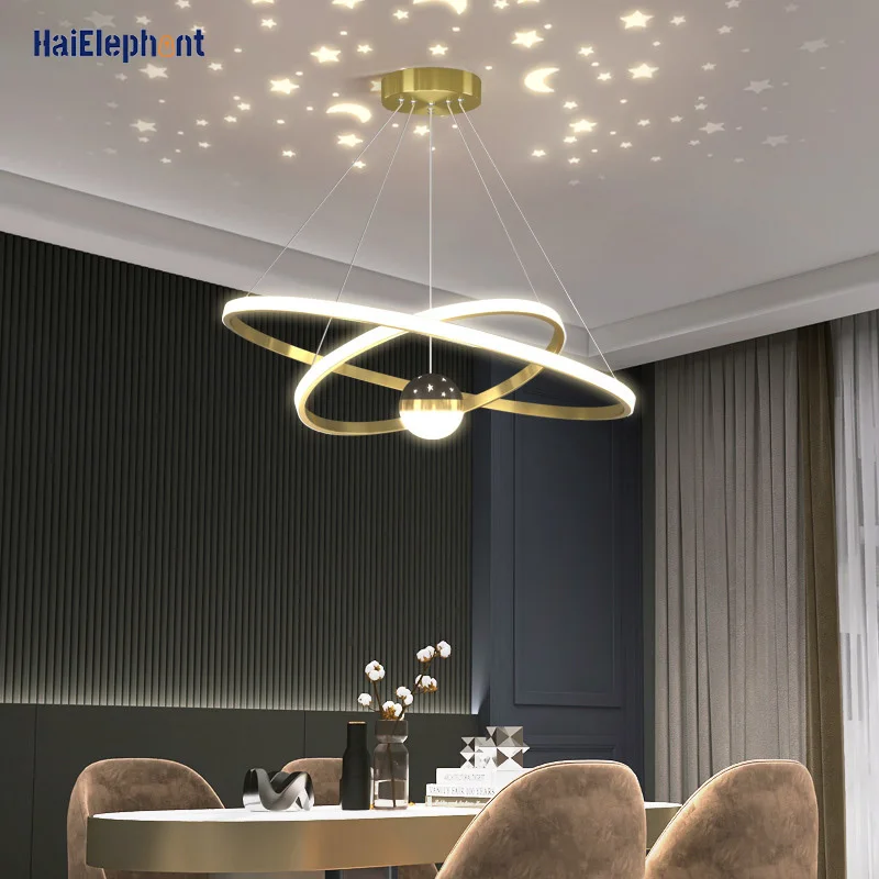 

Modern Creative Pendant Lights With Spherical Projection Lamp For Living Dining Room Kitchen Nordic Restaurant Hanging Lighting