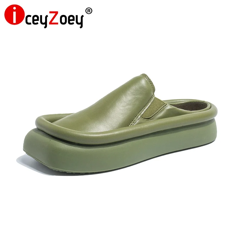 

Новинка 2022, модная женская обувь IceyZoey, кроссовки из натуральной кожи, Уличная Повседневная Женская обувь на платформе со шнуровкой, размер ...