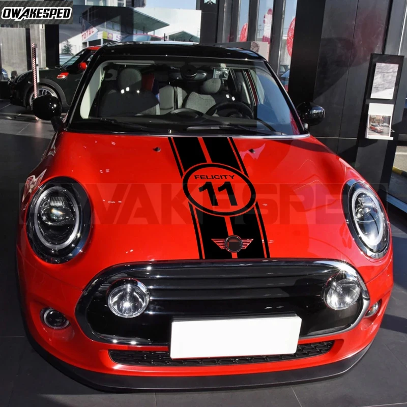 Фото Наклейки на капот автомобиля, модная графика для BMW MINI John Cooper F56 JCW R50 R53 R56 R55, аксессуары для автотюнинга, виниловые пленки, наклейки №5