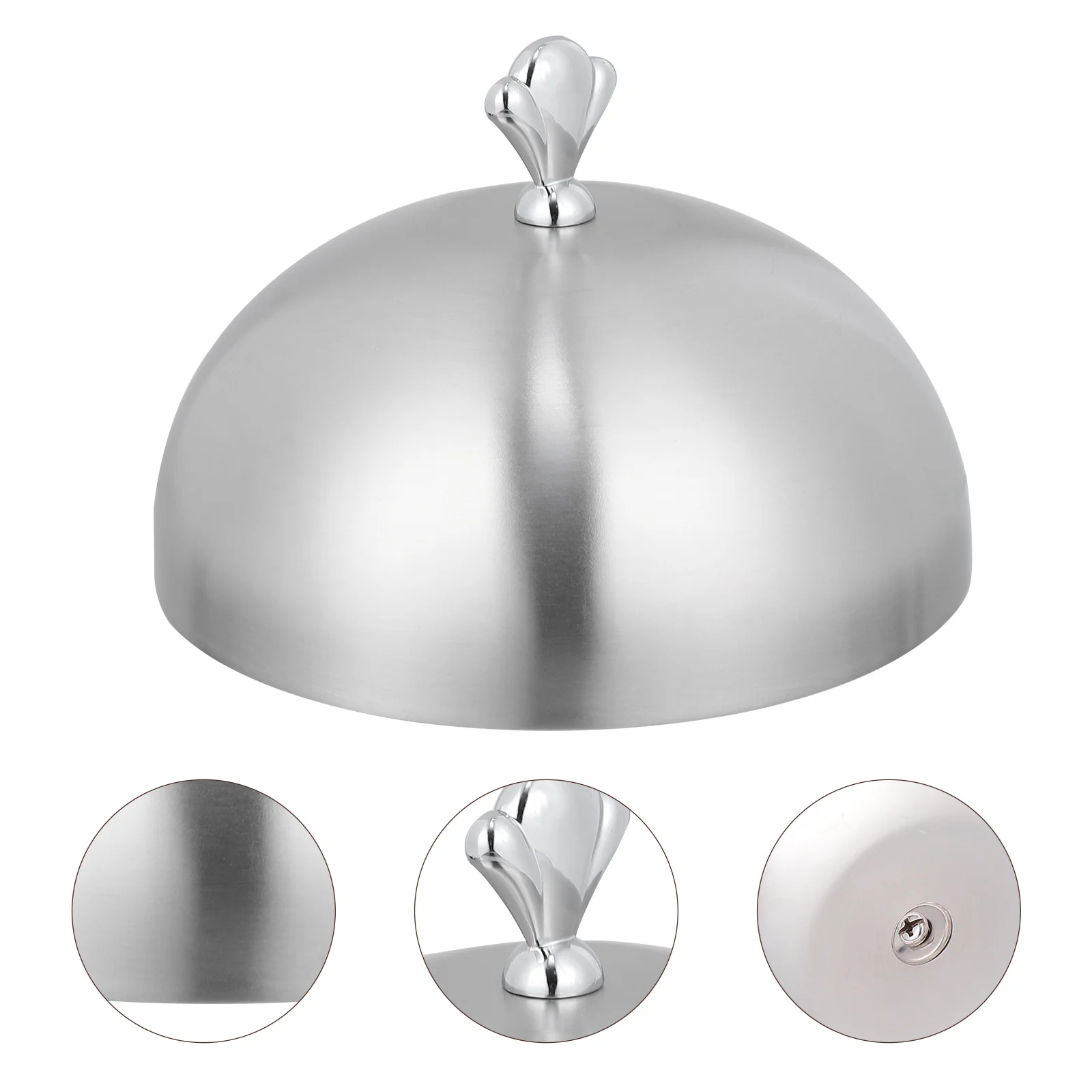 

Camping Griddle Round Basting Cover Mosquito Food Net Food Dome Metal Steam Cover Steak Cloche Dome
