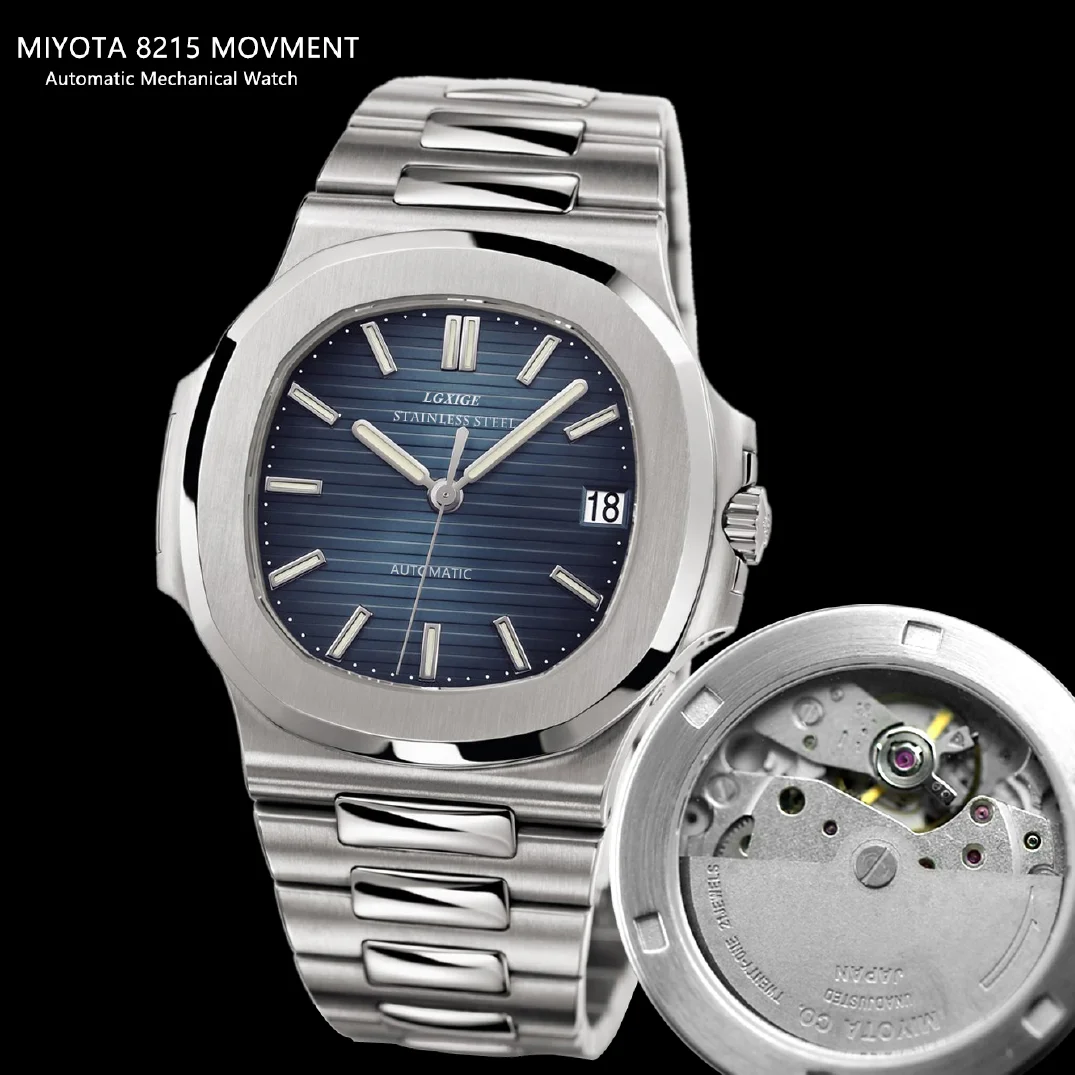 

Men Watches Top High Quality Automatic Machnical Sports Calendar 8215 Movement Brand Watches Stainless Steel Luminous Wristwatch