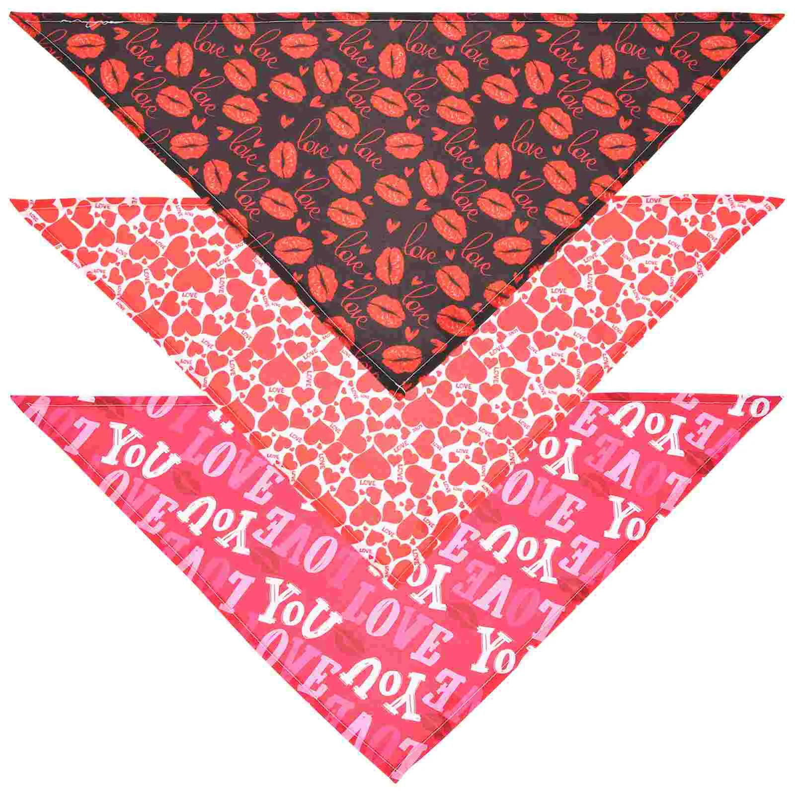 

Dog Scarf Bandanas Valentine Pet Holidaybib Triangle Bandanna Dogs Day Slobber Bandana Neckerchief Hearts Cat Costume S Collar