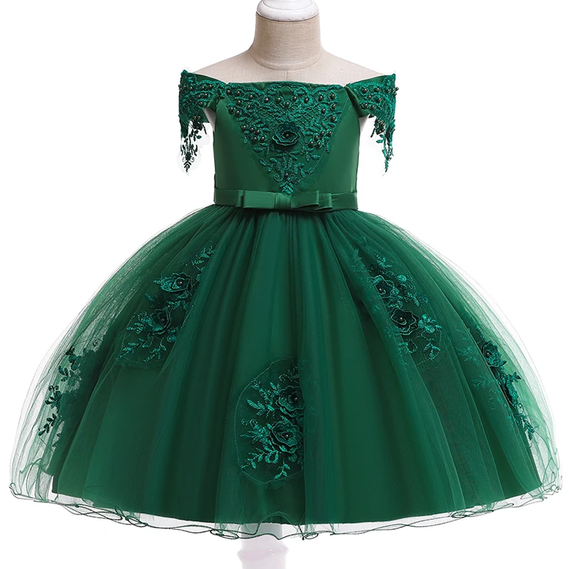 

2022 Summer Dress Girl Shoulderless Princess Dress Kids Dresses For Girls Children Clothing Party For And Wedding Dress 10 Year