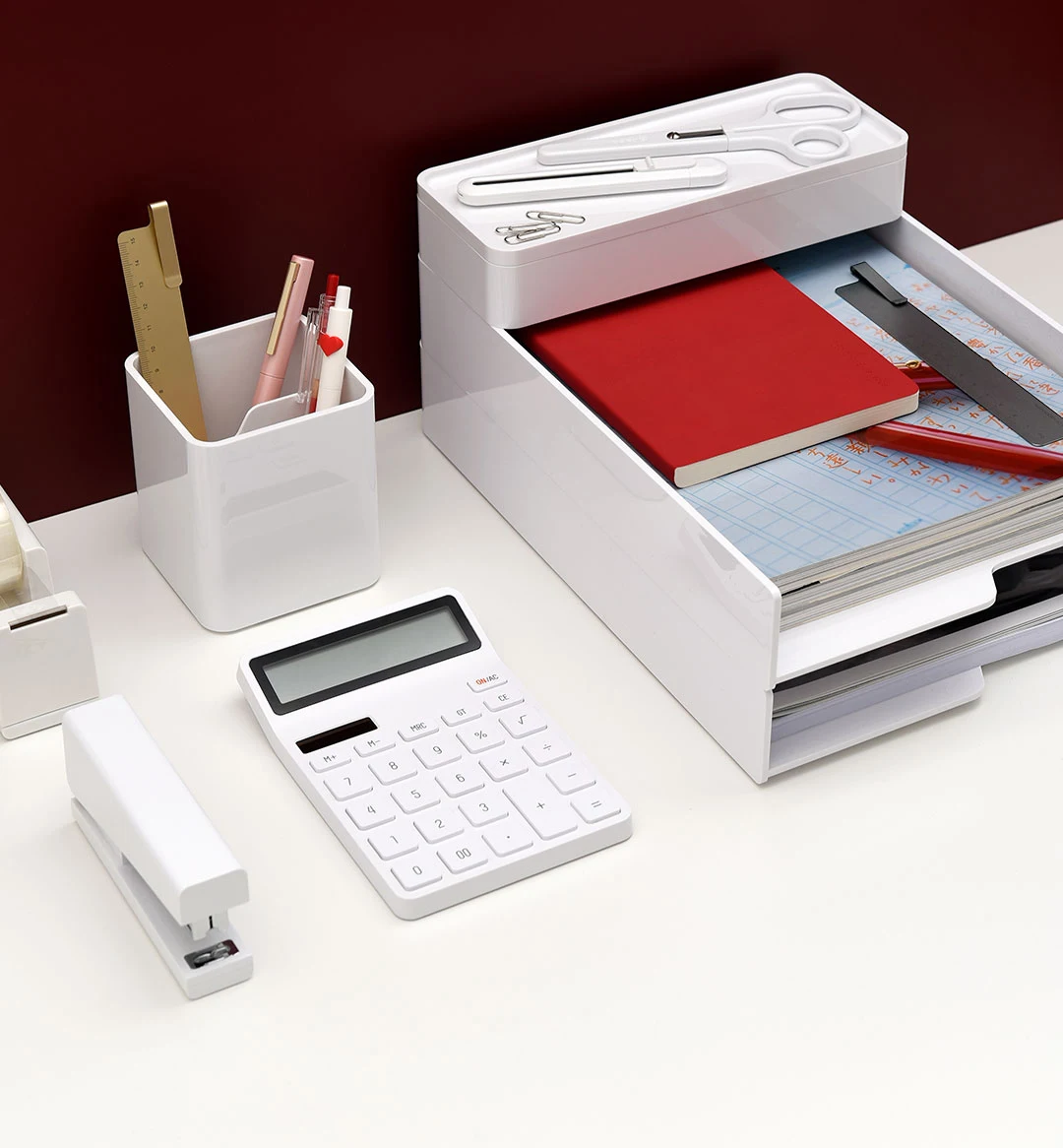 

KACO LEMO A4 лоток Ящик для хранения белый простой Настольный Высококачественный бизнес Канцтовары многофункциональные бесплатно штабелирован...