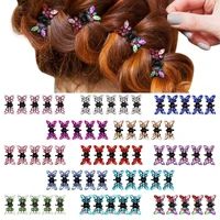 12pcsset mini butterfly hair claw clips glitter no slip grip jaw clip cute girls crystal hairpins fashion kids hair oranment