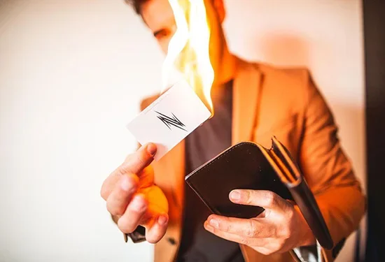 Кошелек Fire Wallet PYRO: Фокусы для фокусников, уличные иллюзии, реквизит для ментализма, забавные трюки с визитными карточками (art.: 3920da7962aeb) - 3920da7962aeb