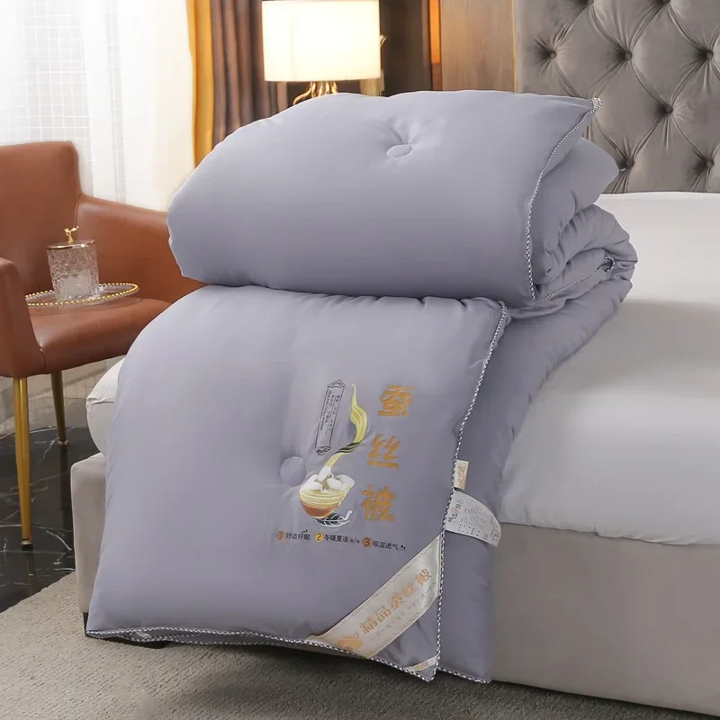 2024 new cotton silk quilt spring and autumn warm thickened double winter skin comfortable