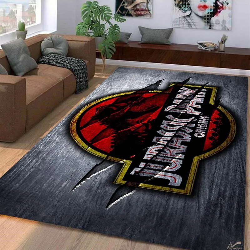 

3D Jurassic Park Printed Dinosaur of Life Rugs, Modern Bedroom Rug Washable Floor Mats Household Area Mat Dinosaur Rug