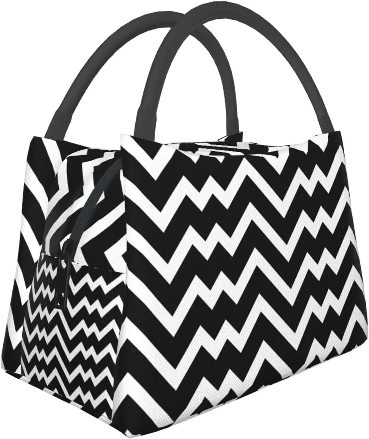 

White Heartbeat Line Bento Bag Men Women Lunch Bag Portable Waterproof Insulated Tote Bags Reusable Bag for Travel School Work