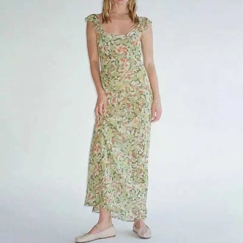 Women Dress 2023 Spring and Summer New Style Wood Ear Side Slim Suspender Dress