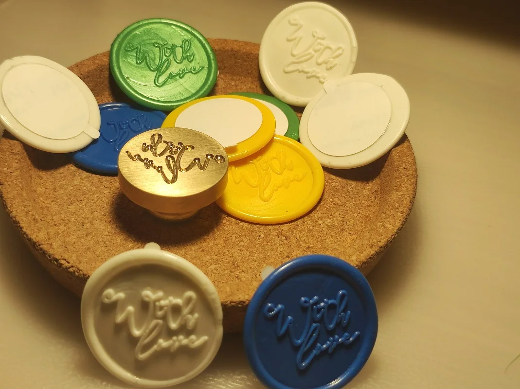 

200Pcs With Love Wax Seal Stickers with Double Sided Self Adhesive Vintage Sealing Wax Label Stickers Stamp For Cards Envelopes