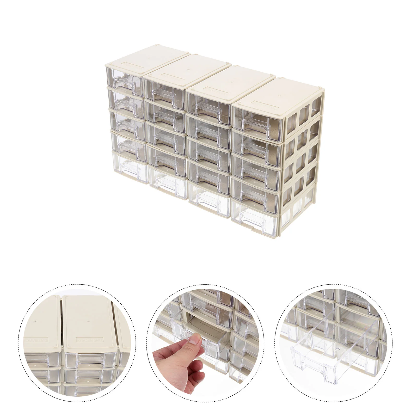 

20 Sets Plastic Storage Boxes Multipurpose Accessories Sorting Box Buttons Classification Box Drawer Type Boxes