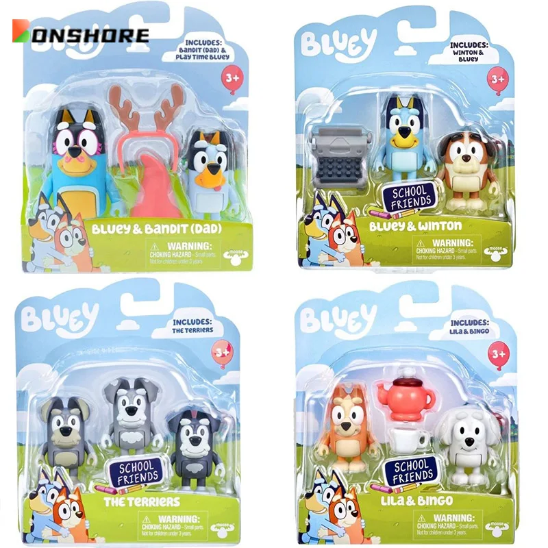 

Bluey And Friends Anime Cute Kawaii Figure Bruy'S Friend Toy Decoration Puppy Doll Children Play Toys Model Collection Toy Gifts