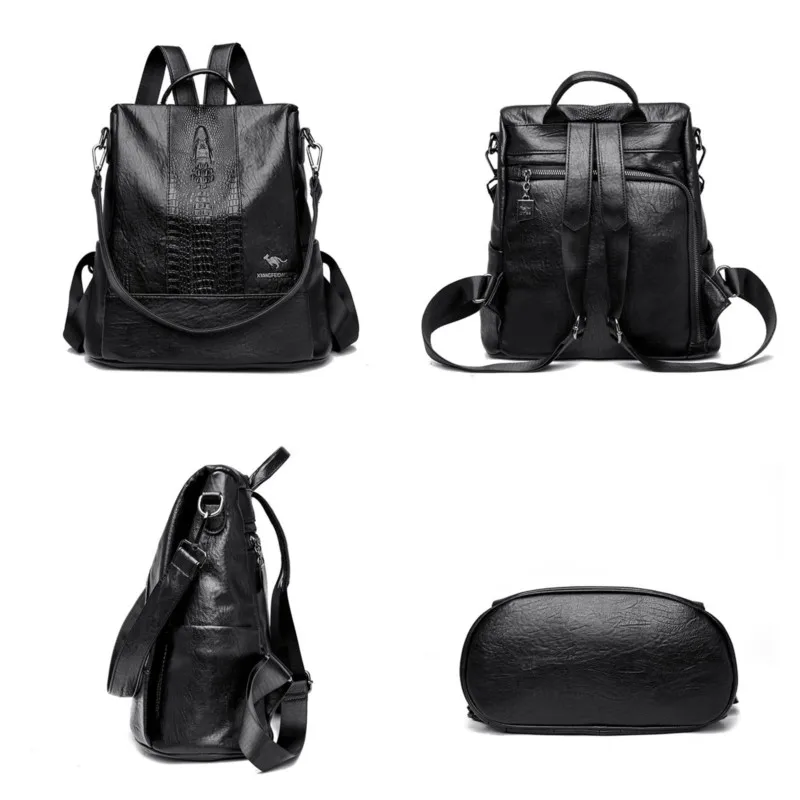 Женская сумка 2022 трендовый женский кожаный рюкзак большой емкости простой стиль