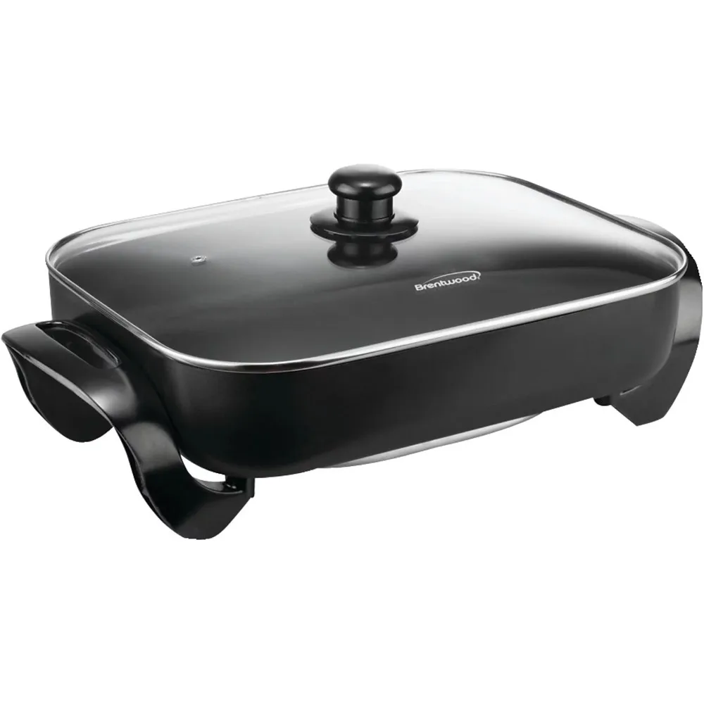 

Brentwood 16" Electric Skillet with Glass Lid - Non-Stick, Adjustable Temperature, Black