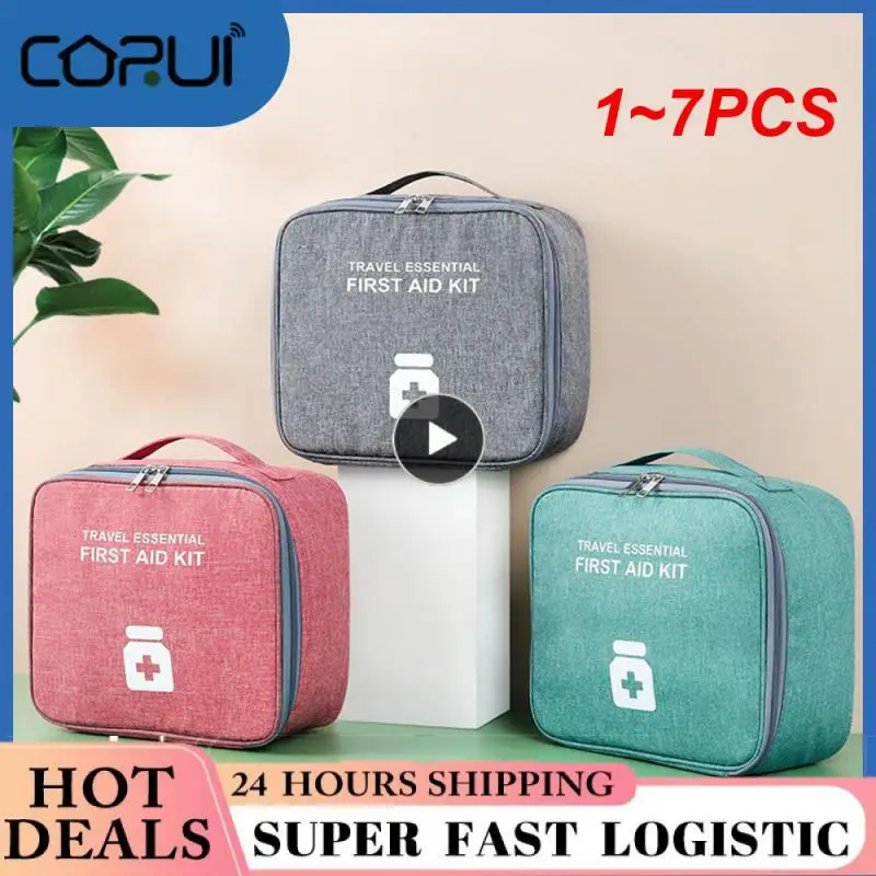 

1~7PCS Home First Aid Kit Large Capacity Empty Medicine Storage Bag Portable Travel Medicine Box Survival Bag Emergency Bag For