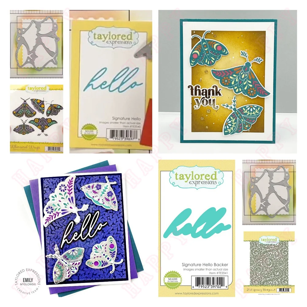 Здравствуйте причудливые крылья Набор для изготовления открыток трафареты