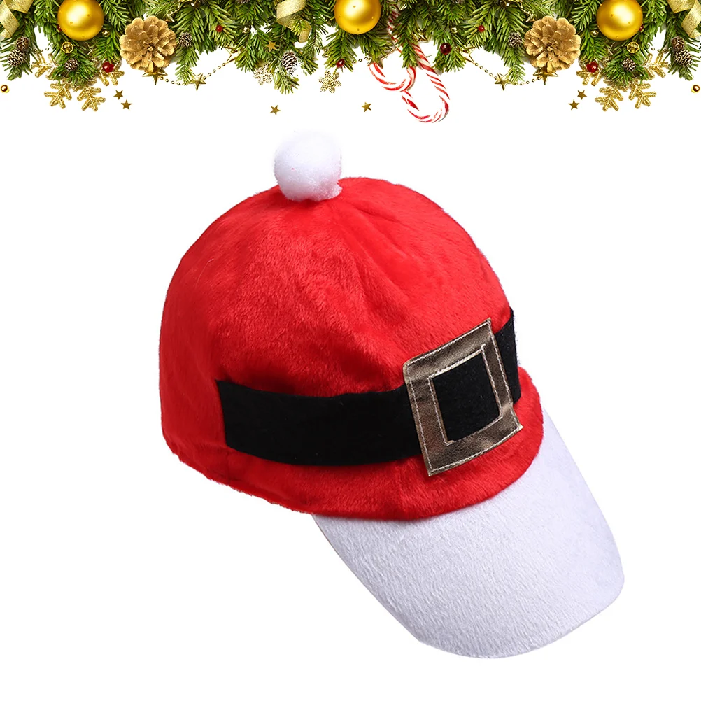 

Santa Baseball Cap Merry Christmas Hat White Baseball Cap Hat Christmas Catering Chef Hat for Holiday Carnival New Year Party