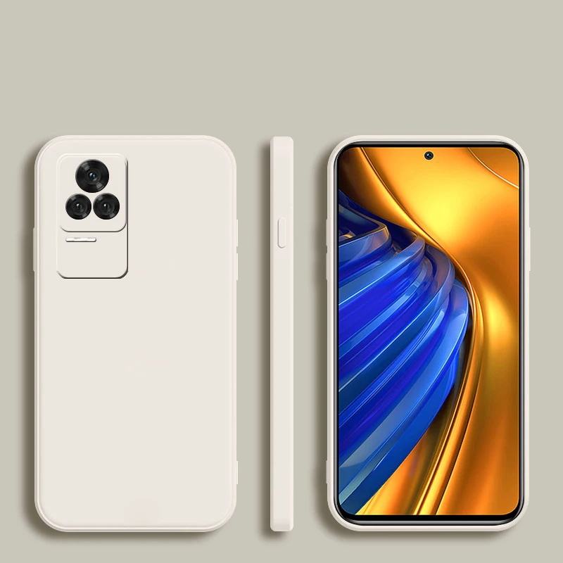 Фото Роскошный квадратный мягкий силиконовый чехол для Xiaomi Poco F4 F3 F2 Pro, однотонный защитный чехол для камеры, задняя крышка №5