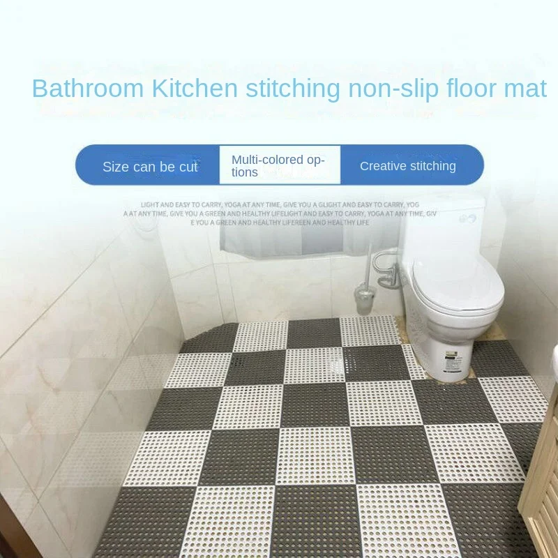 Creative stitching bathroom round hole floor mat shower room bath massage non-slip mat toilet toilet waterproof floor