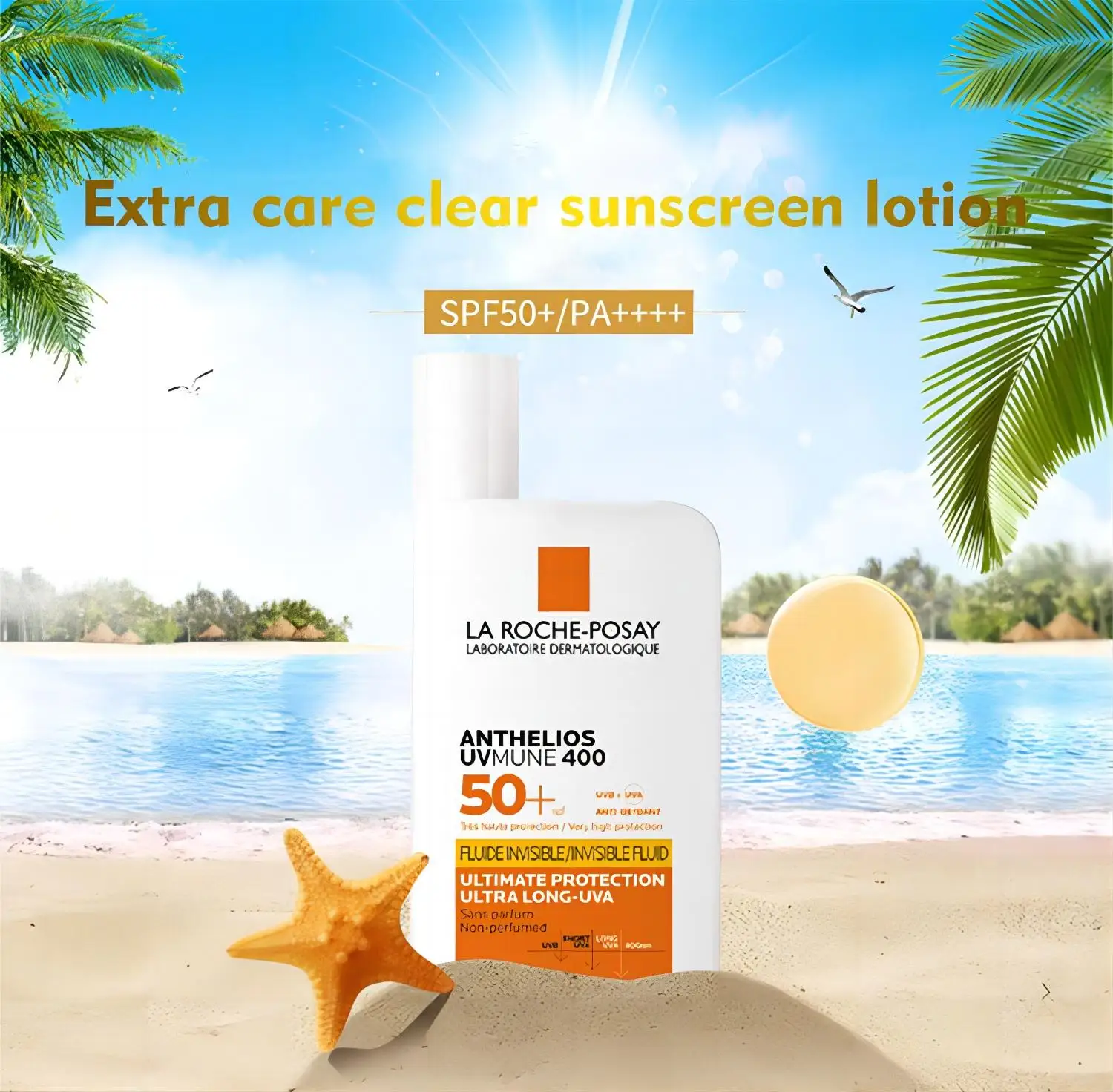 

La Roche Posay Sunscreen SPF 50+Face Sunscreen Oil-Free Ultra-Light Fluid Broad Spectrum Universal Tint Body Sunscreen 50ML