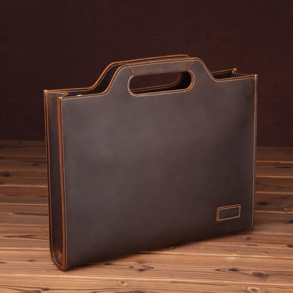 Genuine Leather Men's Briefcase Business Laptop Bag for 13'' Laptop Tote Male Handbag Large Capacity Messenger Shoulder Bags