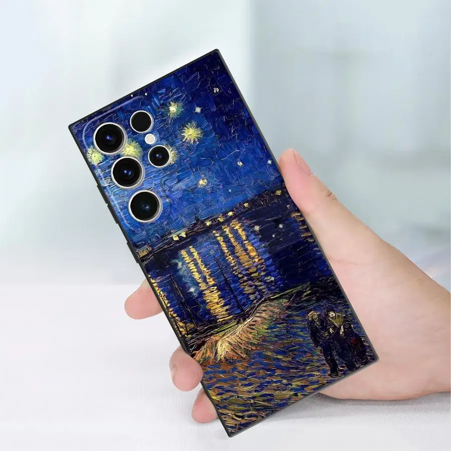 Фото Черный мягкий чехол для телефона Van Gogh Sunflowers для Samsung Galaxy S23 Ultra S20 S24 Plus S25 Edge S21 FE №2