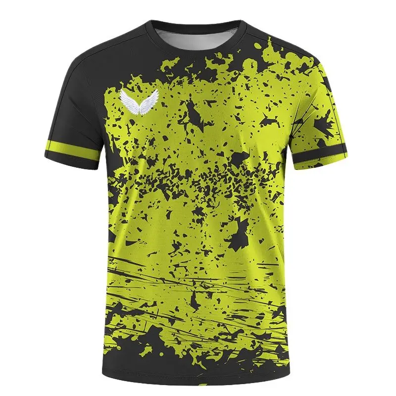 

Tennis Badminton Summer Fashion Printing Sports Casual Men And Women Loose Simple Hot Sell Short Sleeve Round Neck T-shirt Tops