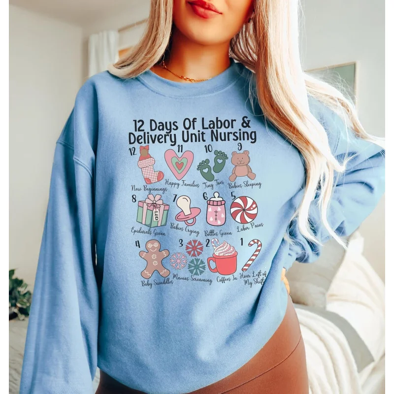 Рождественский женский пуловер-свитер на 12-дневная спортивная рубашка для ухода