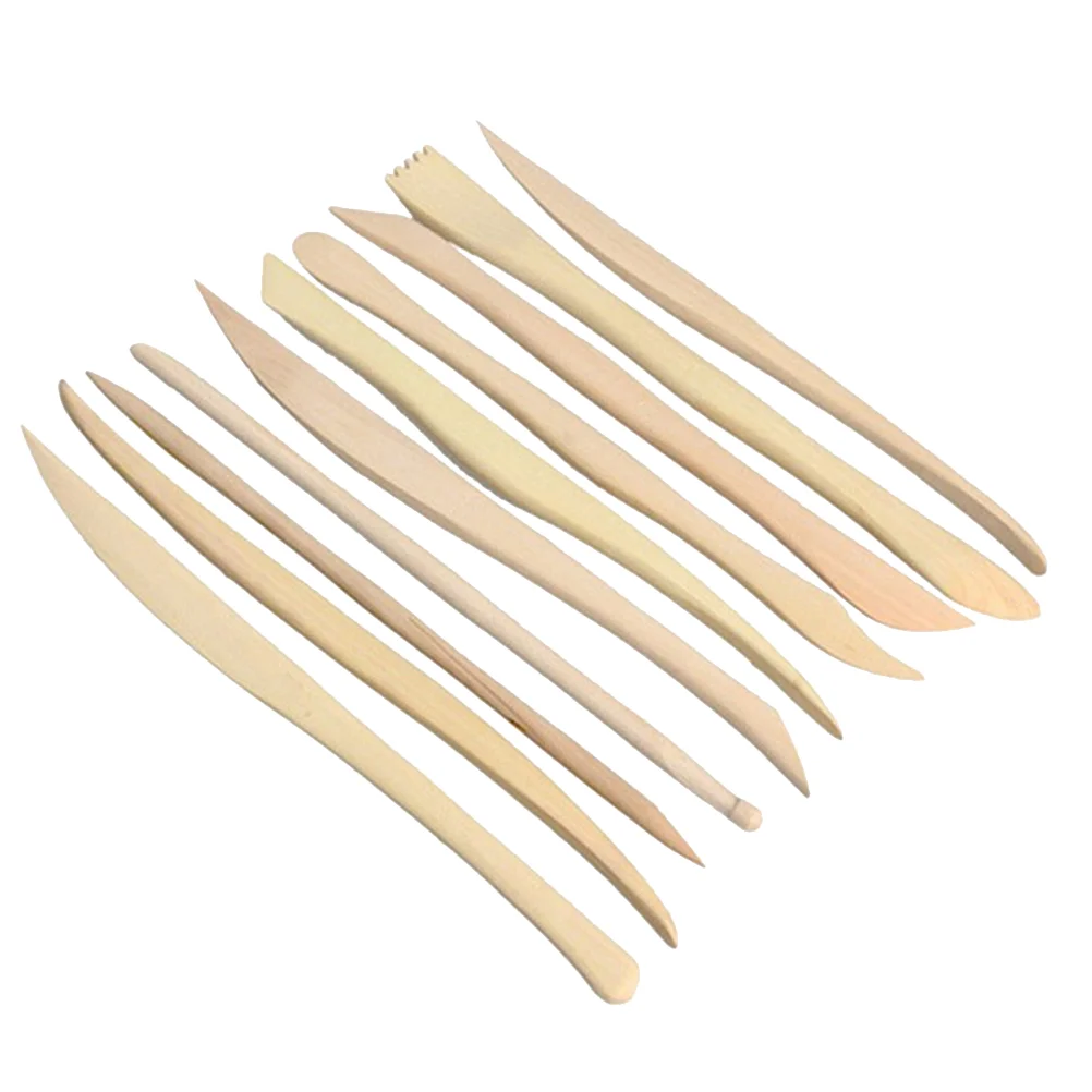 

10pcs Wooden Clay Carving Tools Clay Carving Tools Sculpture Supplies Clay Modeling Tools Double- Headed Wooden Pottery Tools