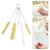 5pcs drinking straw cleaning brush stainless soft hair kettle spout small tube long handle baby bottle test tube cleaning tools