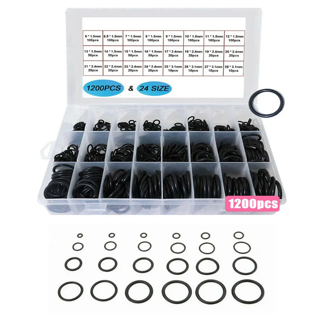 

1200x Car O-Ring Assortment Set 1.5mm 2.4mm 3.1mm Automotive Seal Kit Universal Car Accessories High Quality O-ring Seals