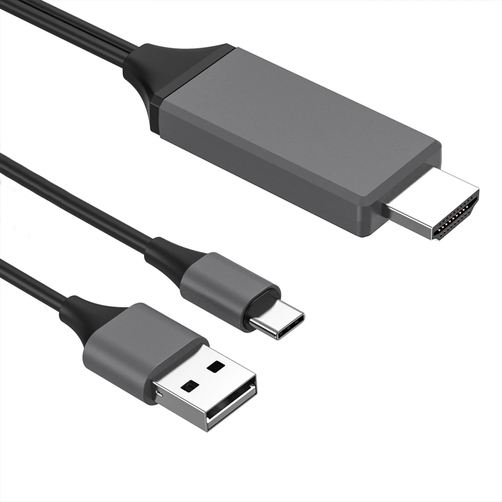 1 8 м HDMI кабель USB Type C к 4K 60 Гц UHD зеркальный зарядный цифровой AV видео адаптер для