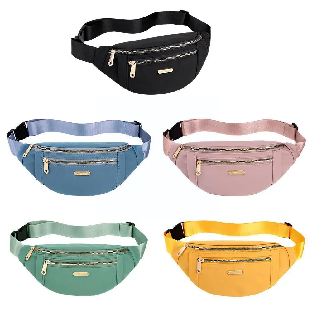 Waist Bag Women Three Zipper Pocket Fashion Men Chest Pack Bags Pink Ladies Belly Handbag Purse Pack Fanny Waist Unisex L8z7