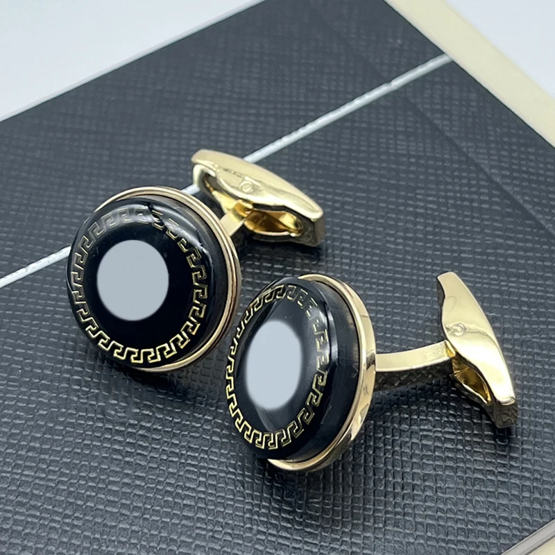 

LAN MB Cufflinks for Men Luxury Jewelry French shirt cuff With White Star M12