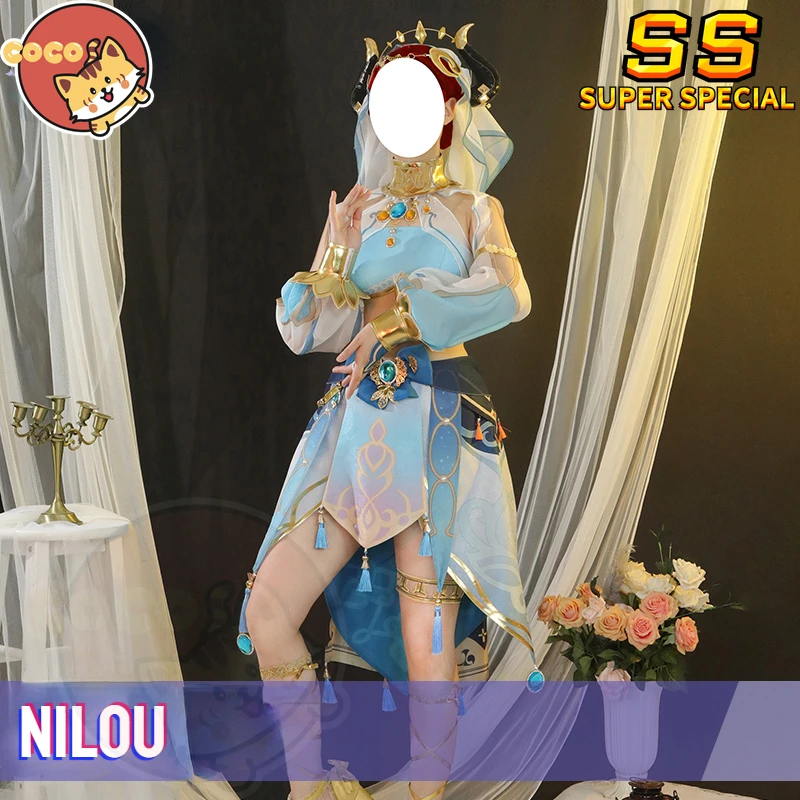 

Косплей-костюм из игры CoCos-SS Genshin Impact Nilou, косплей-костюм из игры Genshin Impact, косплей-костюм Sumeru Nilou и парик для косплея
