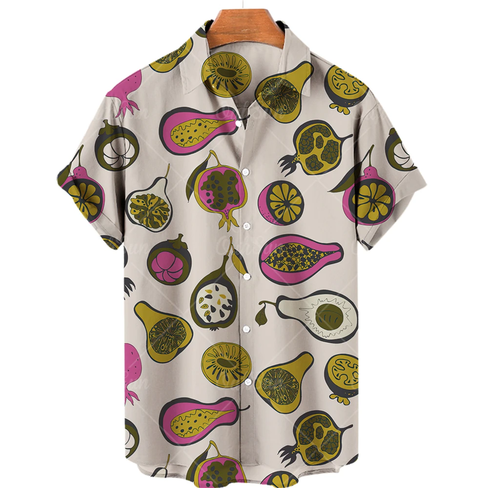 Мужская свободная рубашка с короткими рукавами Повседневная пляжная гавайская