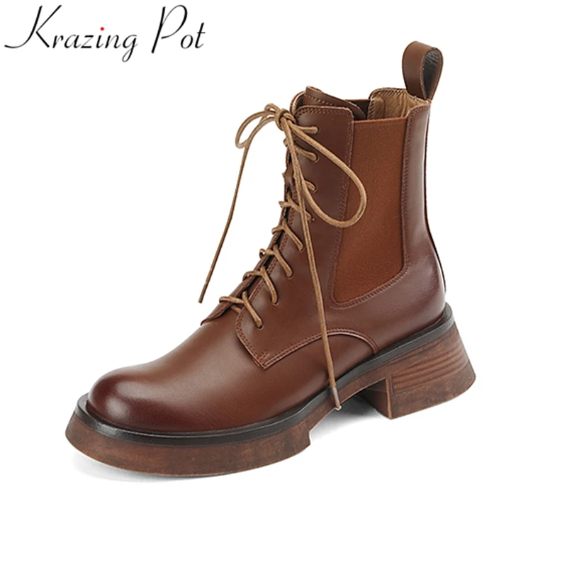 

Женские ботильоны из натуральной кожи, на шнуровке, на высоком каблуке