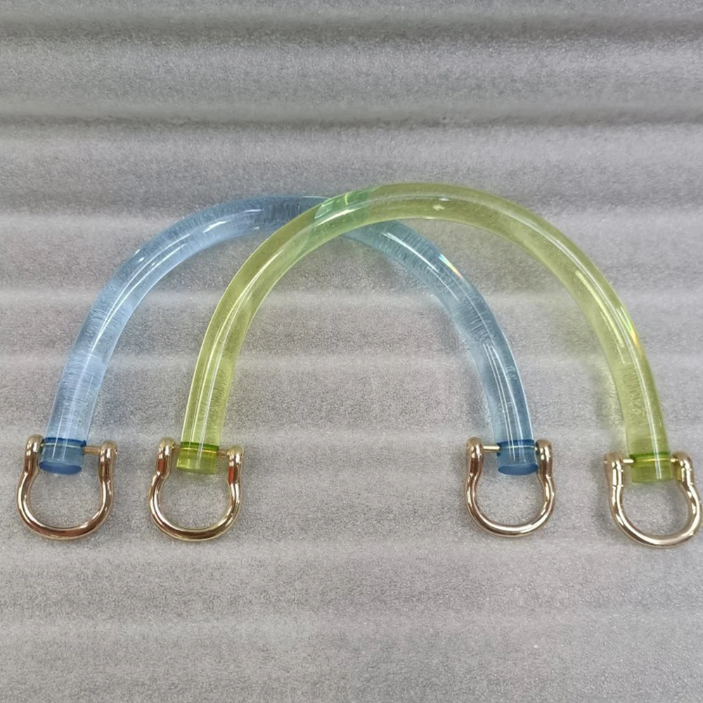 

U-образная акриловая ручка для сумок, прозрачная сумка-тоут, тканые ручки для сумок «сделай сам», прозрачный ремешок для сумок с D-образной пряжкой, аксессуары для сумок